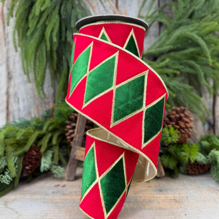 4" Velvet Drum Ribbon, Christmas Drummer Boy Ribbon, Nutcracker Ribbon