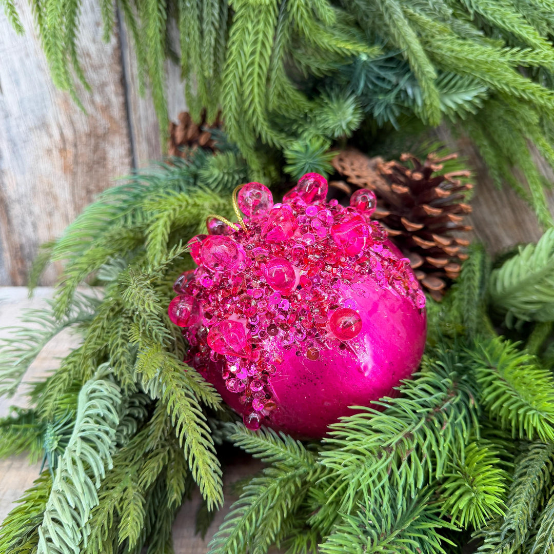 5" Hot Pink Ornament, Farrisilk Gemstone Ornament
