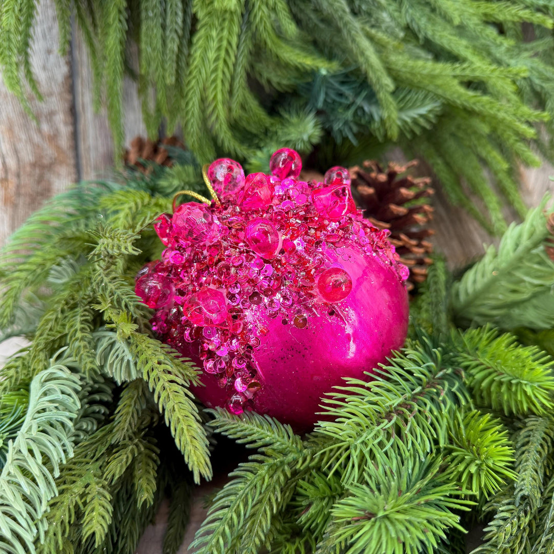 5" Hot Pink Ornament, Farrisilk Gemstone Ornament