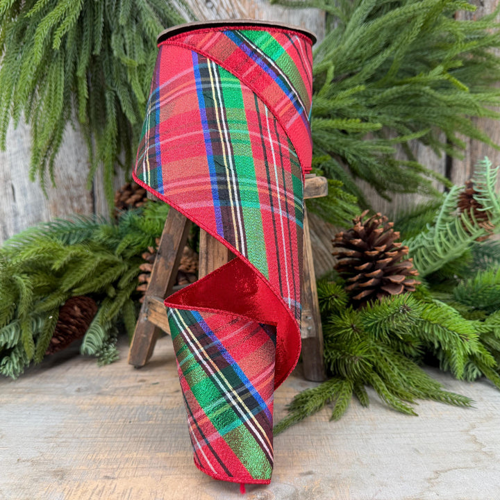 4" Traditional CHristmas, Nutcracker Plaid Christmas Ribbon