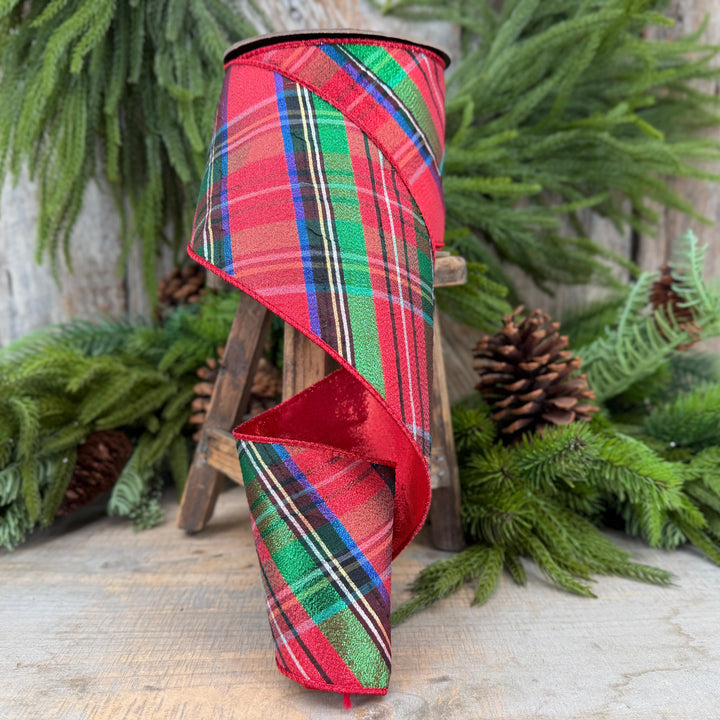 4" Traditional CHristmas, Nutcracker Plaid Christmas Ribbon