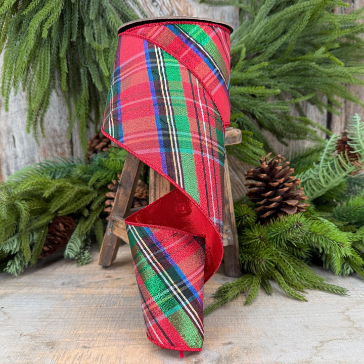 4" Traditional CHristmas, Nutcracker Plaid Christmas Ribbon