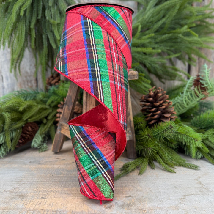 4" Traditional CHristmas, Nutcracker Plaid Christmas Ribbon