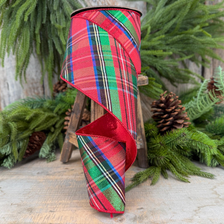 4" Traditional CHristmas, Nutcracker Plaid Christmas Ribbon