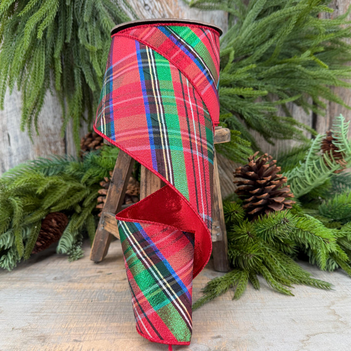4" Traditional CHristmas, Nutcracker Plaid Christmas Ribbon
