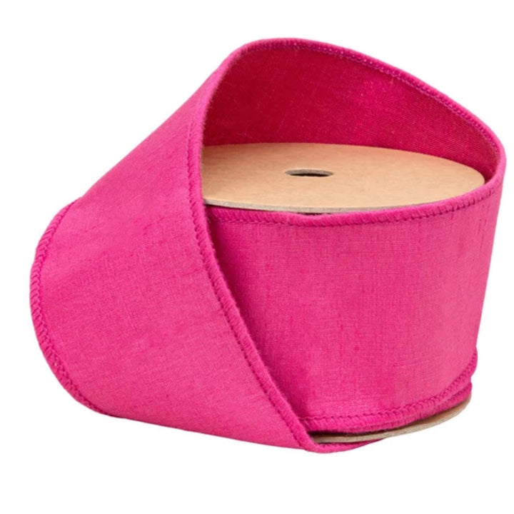 2.5” Hot Pink Dupioni Ribbon, ribbon, wired ribbon, Christmas Ribbon