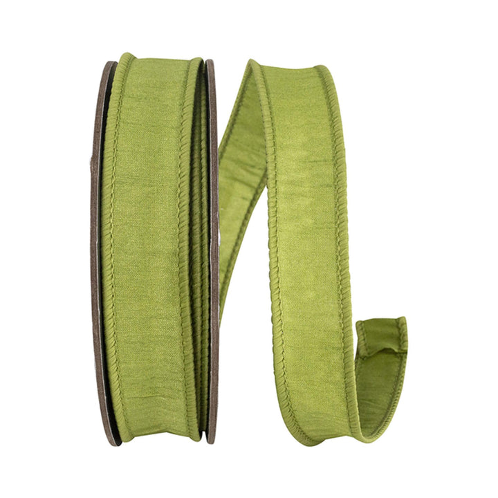1" Moss Green Ribbon, Wired RIbbon, CHristmas RIbbon, Olive Green RIbbon, Green Grass Ribbon, Christmas Tree Ribbon, Dupioni Ribbon