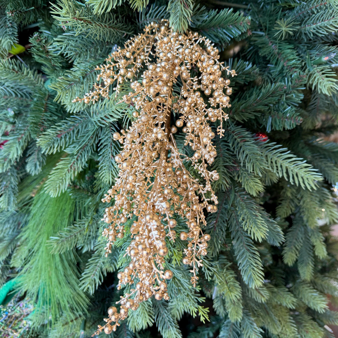 26" Gold Mini Berry Spray, Christmas Berry Spray, Christmas Berries, Gold Christmas Spray