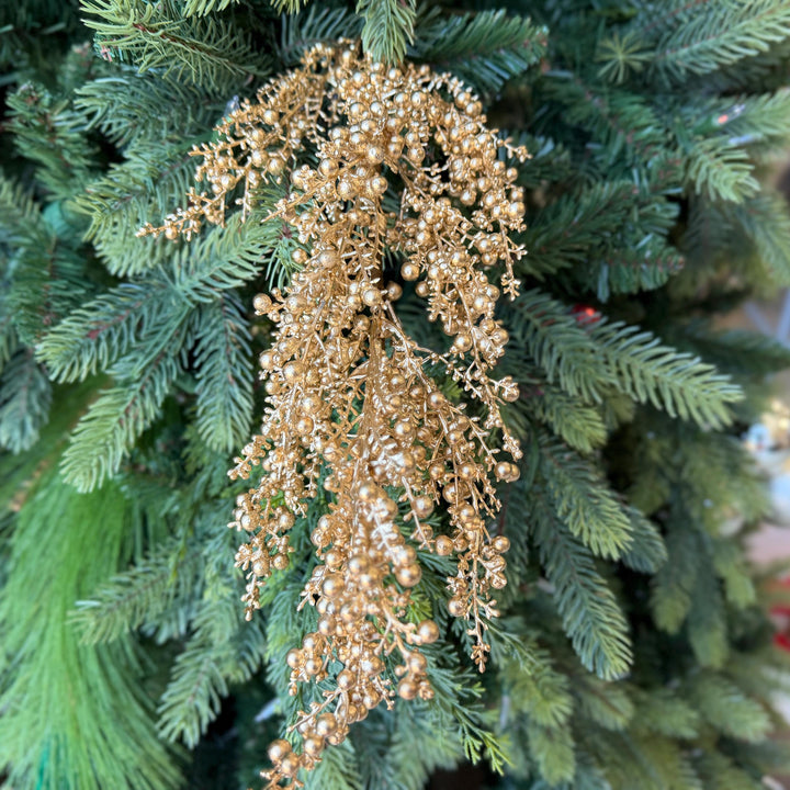 26" Gold Mini Berry Spray, Christmas Berry Spray, Christmas Berries, Gold Christmas Spray