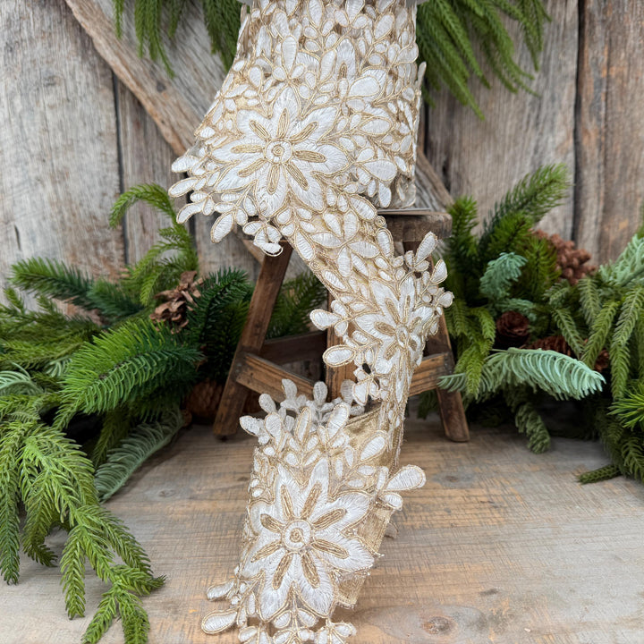 5.5" Ivory Snowflake Ribbon by Farrisilk