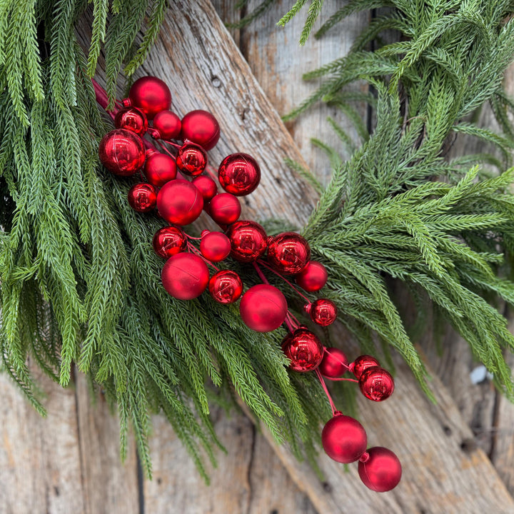 30" Red Ornament Ball Spray