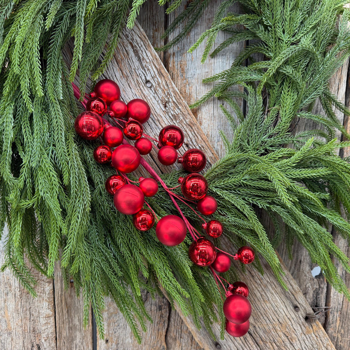 30" Red Ornament Ball Spray