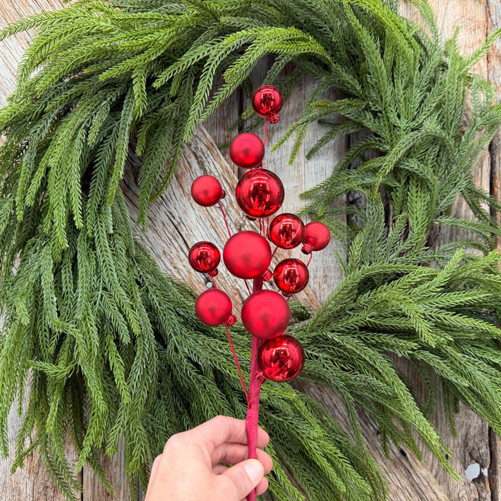 16" Red Ornament Pick