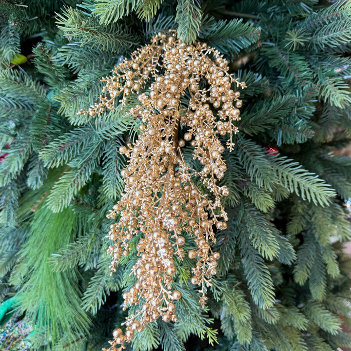 26" Gold Mini Berry Spray, Christmas Berry Spray, Christmas Berries, Gold Christmas Spray