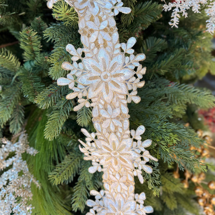 5.5" Ivory Snowflake Ribbon by Farrisilk