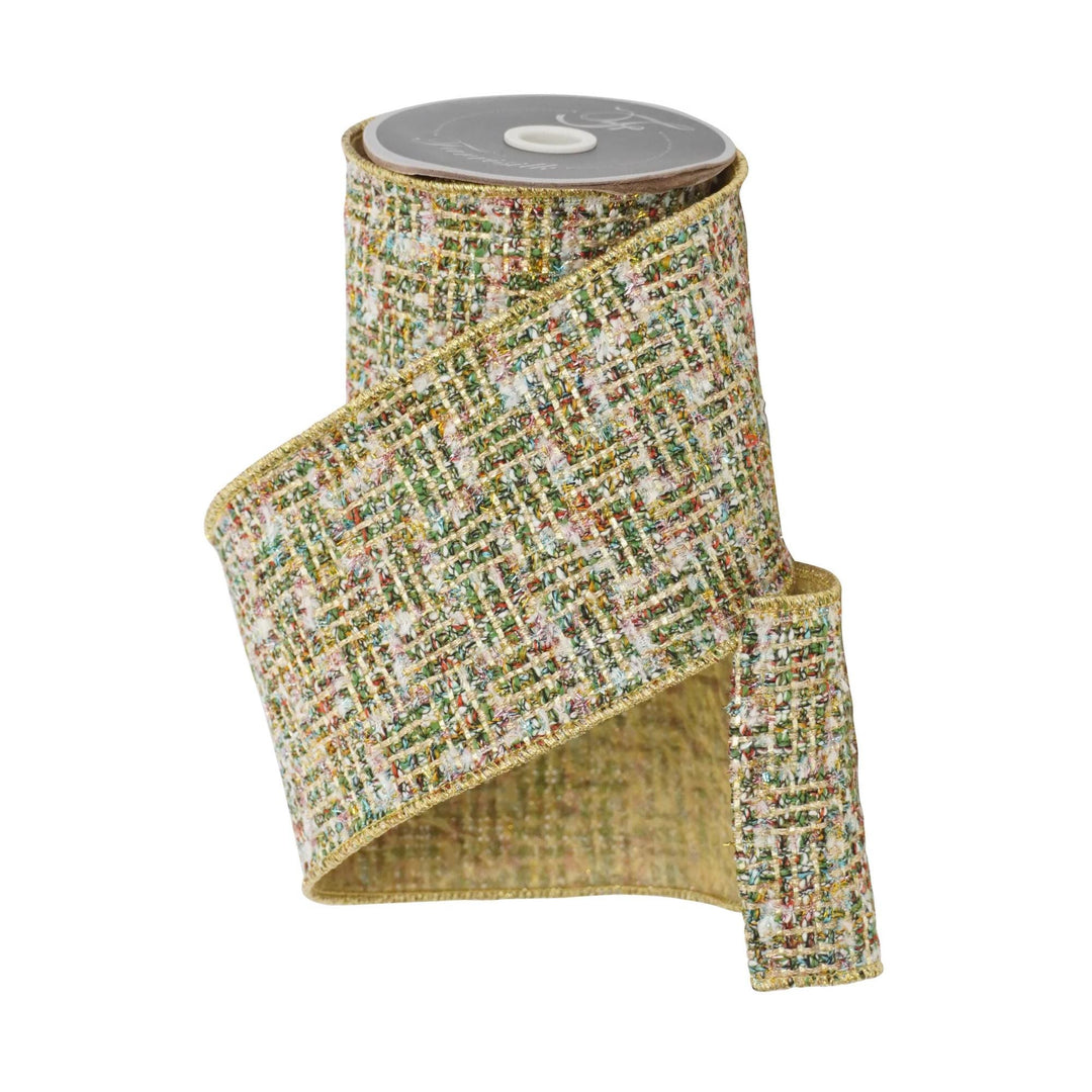 4" Holiday Hues Tweed Ribbon by Farrisilk, Christmas Tree Ribbon