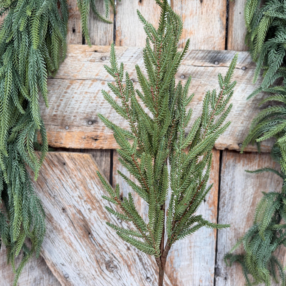 30" Real Touch Green Fir Branch Spray – Artificial Christmas Greenery