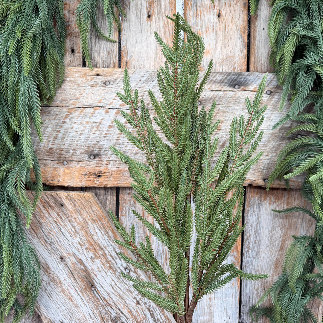 30" Real Touch Green Fir Branch Spray – Artificial Christmas Greenery