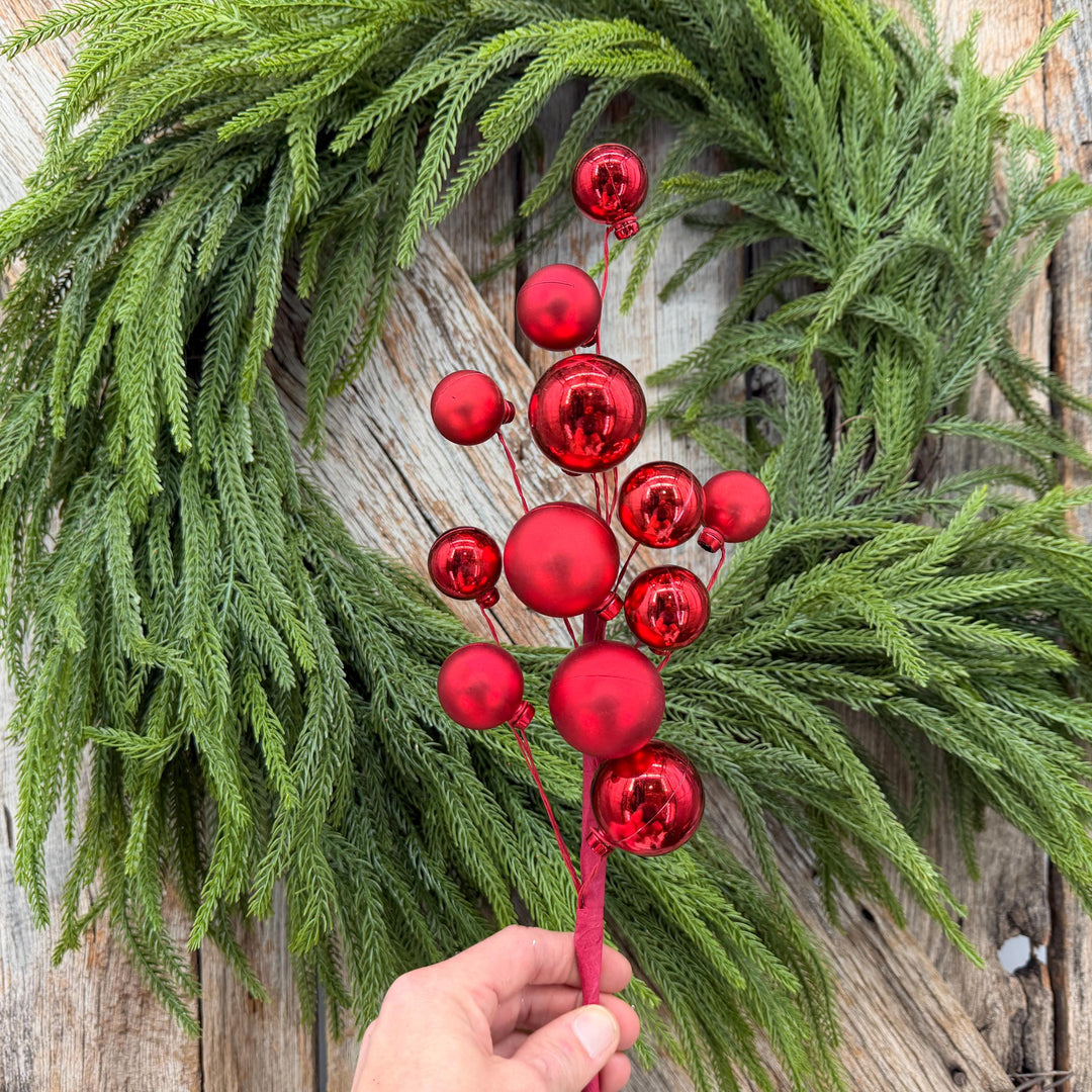 16" Red Ornament Pick