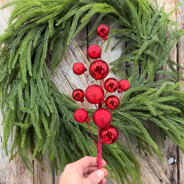 16" Red Ornament Pick