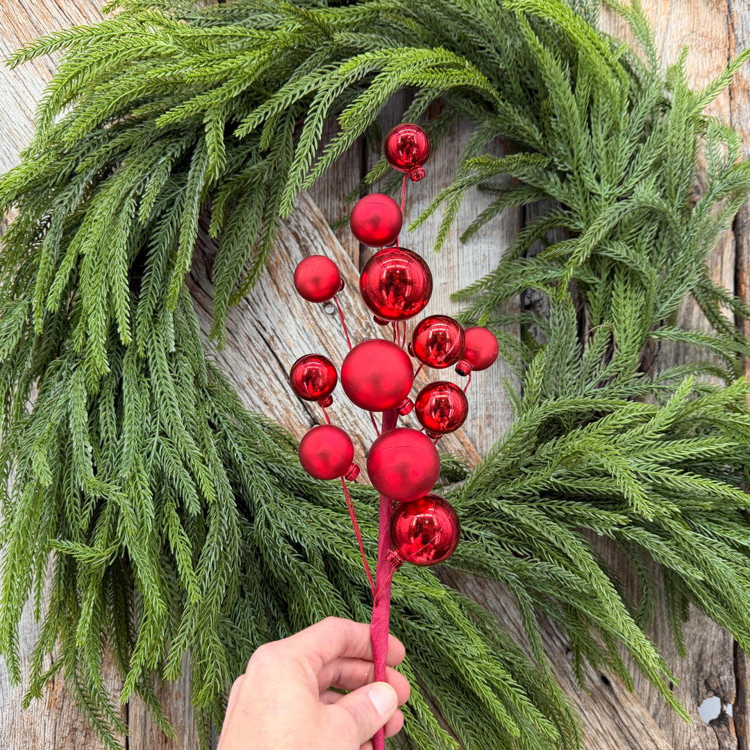 16" Red Ornament Pick