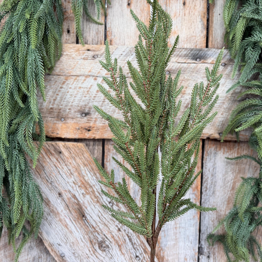 30" Real Touch Green Fir Branch Spray – Artificial Christmas Greenery