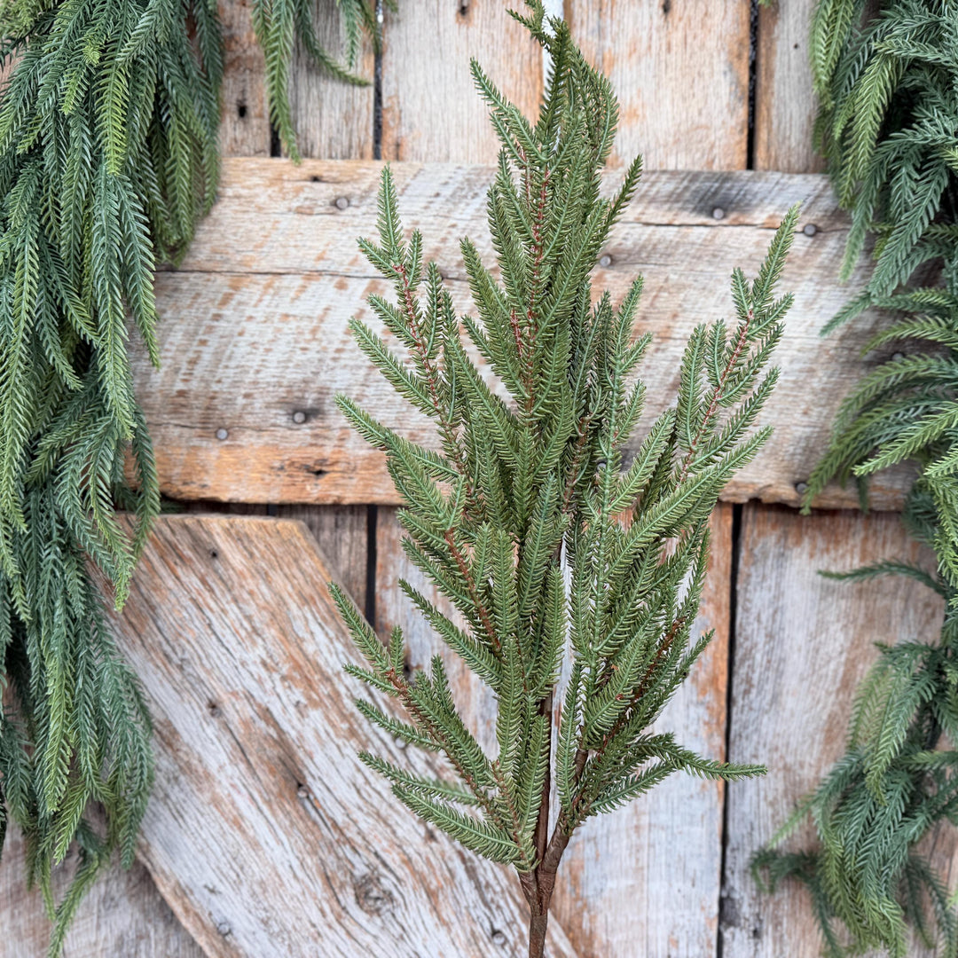 30" Real Touch Green Fir Branch Spray – Artificial Christmas Greenery