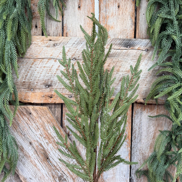 30" Real Touch Green Fir Branch Spray – Artificial Christmas Greenery