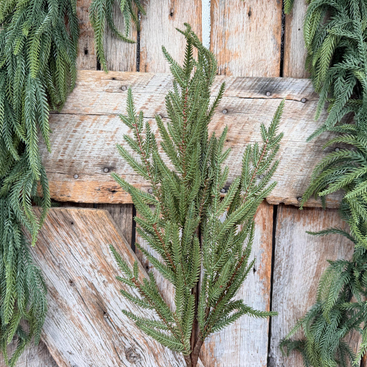 30" Real Touch Green Fir Branch Spray – Artificial Christmas Greenery