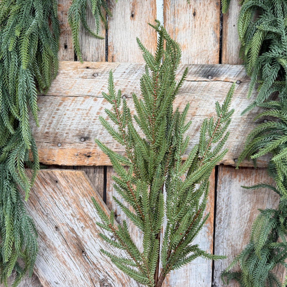 30" Real Touch Green Fir Branch Spray – Artificial Christmas Greenery