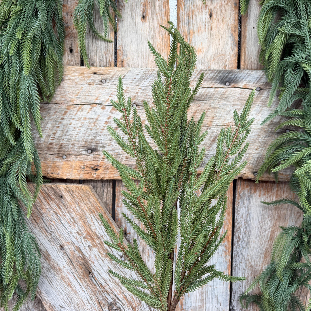 30" Real Touch Green Fir Branch Spray – Artificial Christmas Greenery