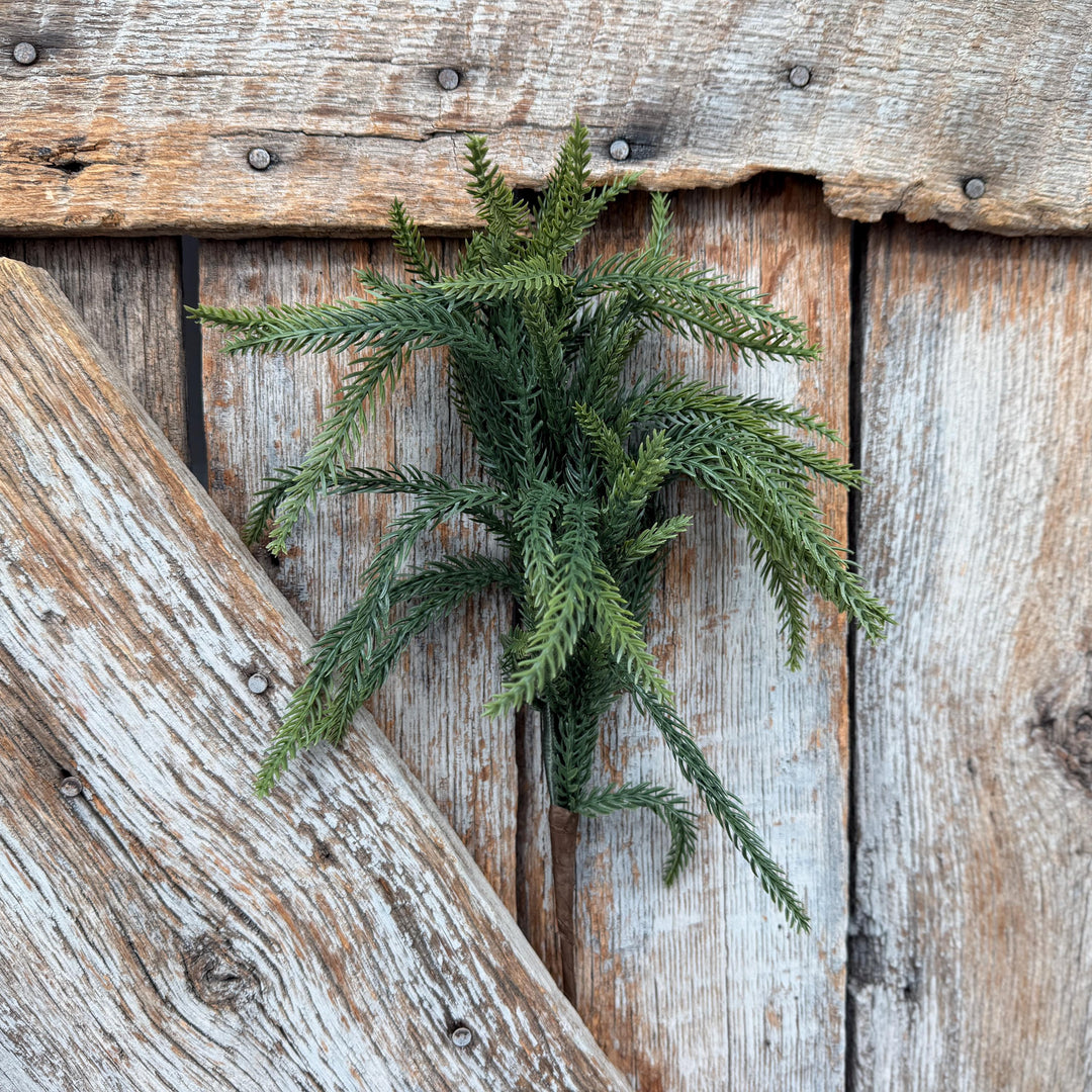18" Norfolk Pine Spray, Real Touch Norfold Pine, Artificial Pine Spray, Christmas Greenery, Pine Spray, Artificial Greenery