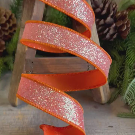 1" Orange Sugar Frost Ribbon, Farrisilk Ribbon, Orange Ribbon
