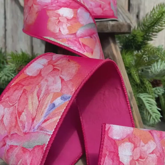 2.5" Birds of Paradise Ribbon, Farrisilk Ribbon, Wired Ribbon