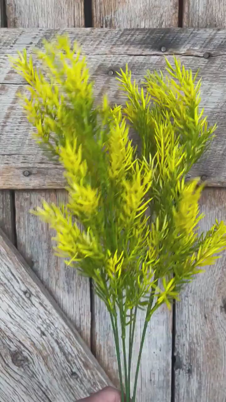 20" Greenery Bush, Yellow Green Rosemary Bush, Artificial Greenery Bush