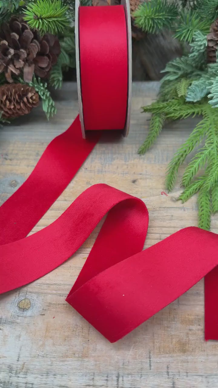 1.5" Red Velvet, Double Faced Velvet Ribbon