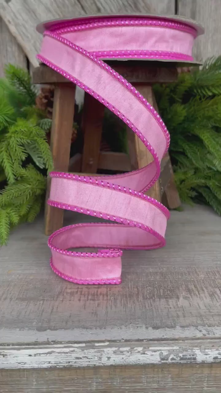 1" Pink Sherbert Cord Ribbon, Farrisilk Ribbon, Pink Ribbon