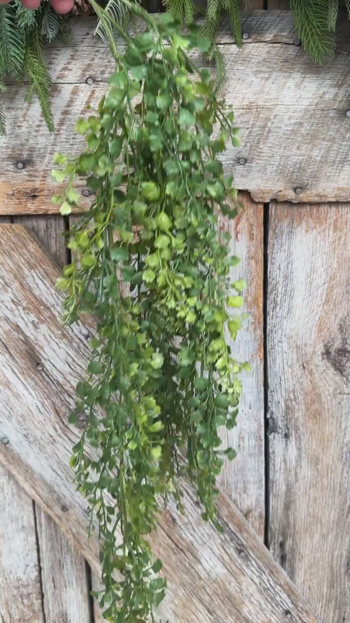 33" Hanging Maiden Hair Bush, Hanging Greenery Bush