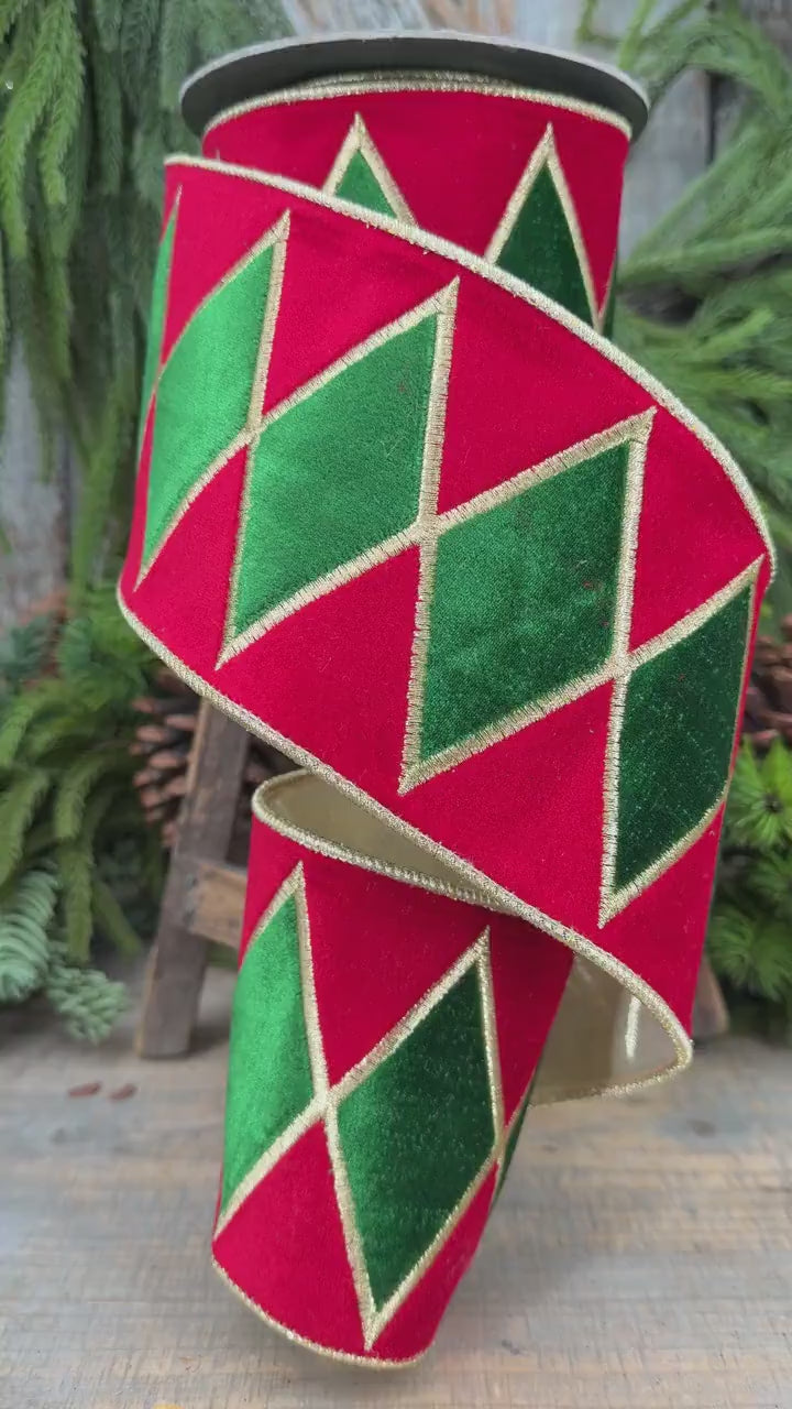 4" Velvet Drum Ribbon, Christmas Drummer Boy Ribbon