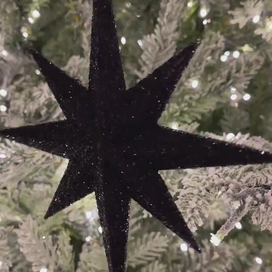 8" Black Bethlehem Star Ornament, Black Star Ornament