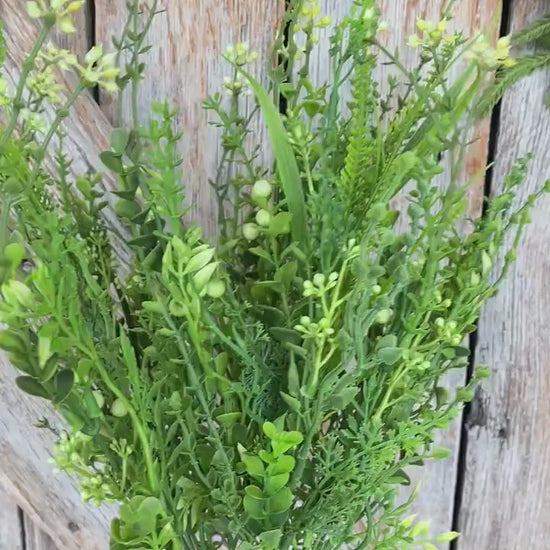 18" Mixed Greenery Bush, Plastic Greenery Bush, Greenery Filler Bush