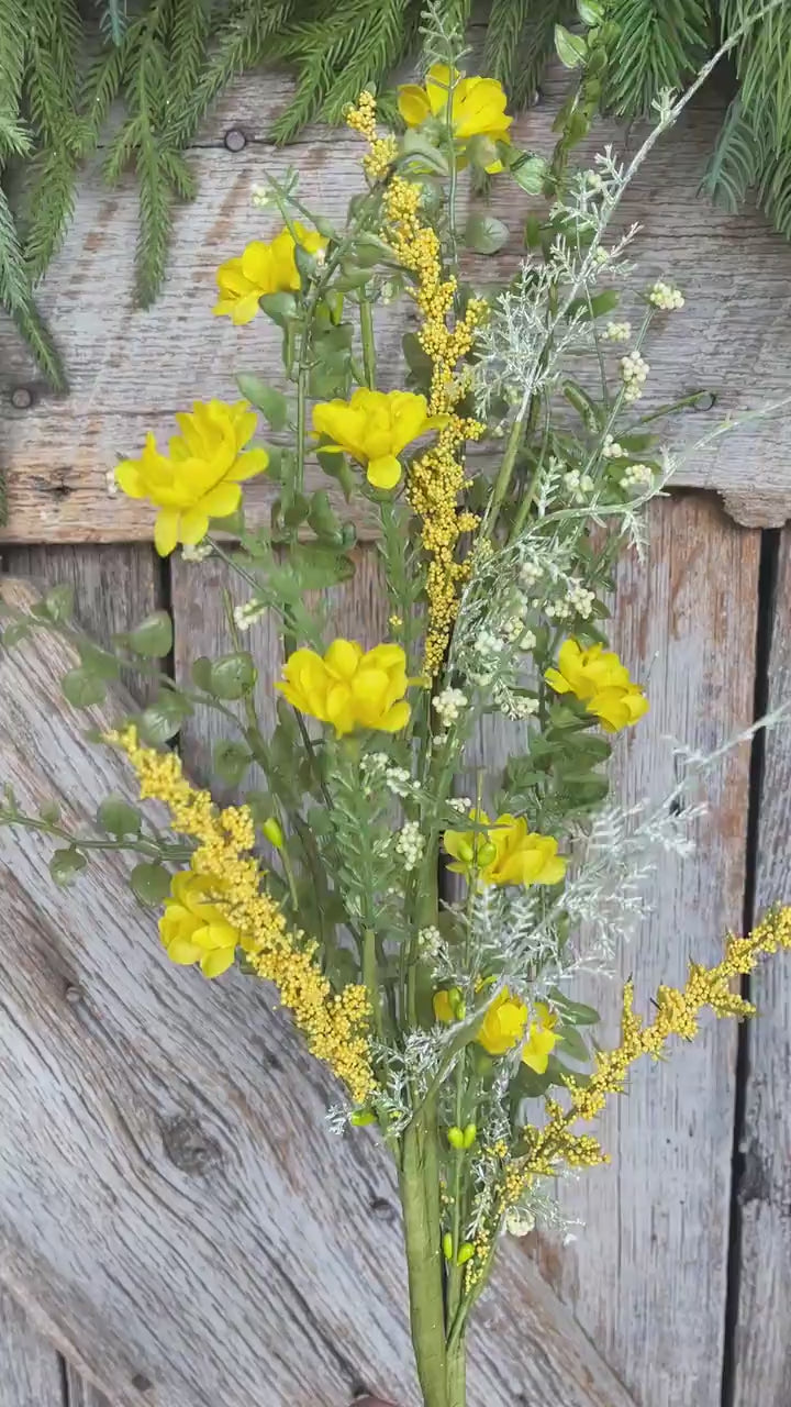 28" Yellow Wildflower Spray, Yellow Floral, Yellow Wildflower Floral