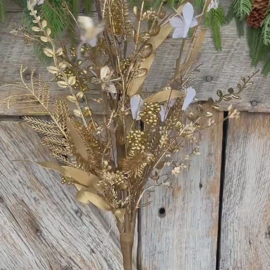 24" Gold Christmas Bush, Christmas 60919, Gold Filler Bush