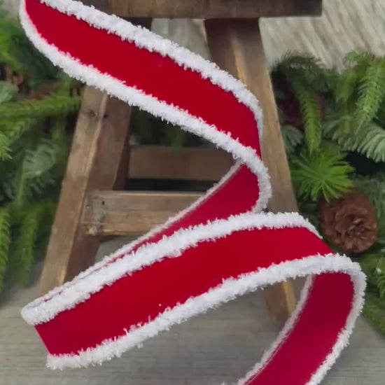 1" Santa Trim, Wired RIbbon, Farrisilk Ribbon