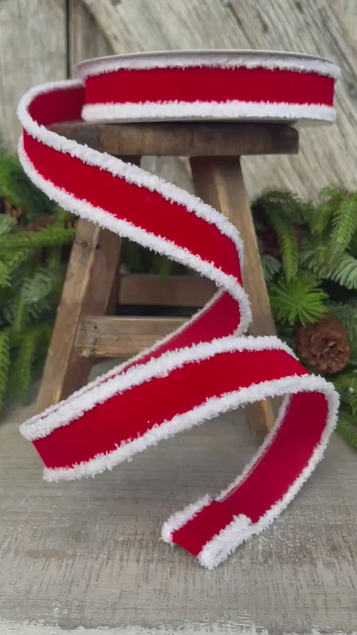 1" Santa Trim, Wired RIbbon, Farrisilk Ribbon