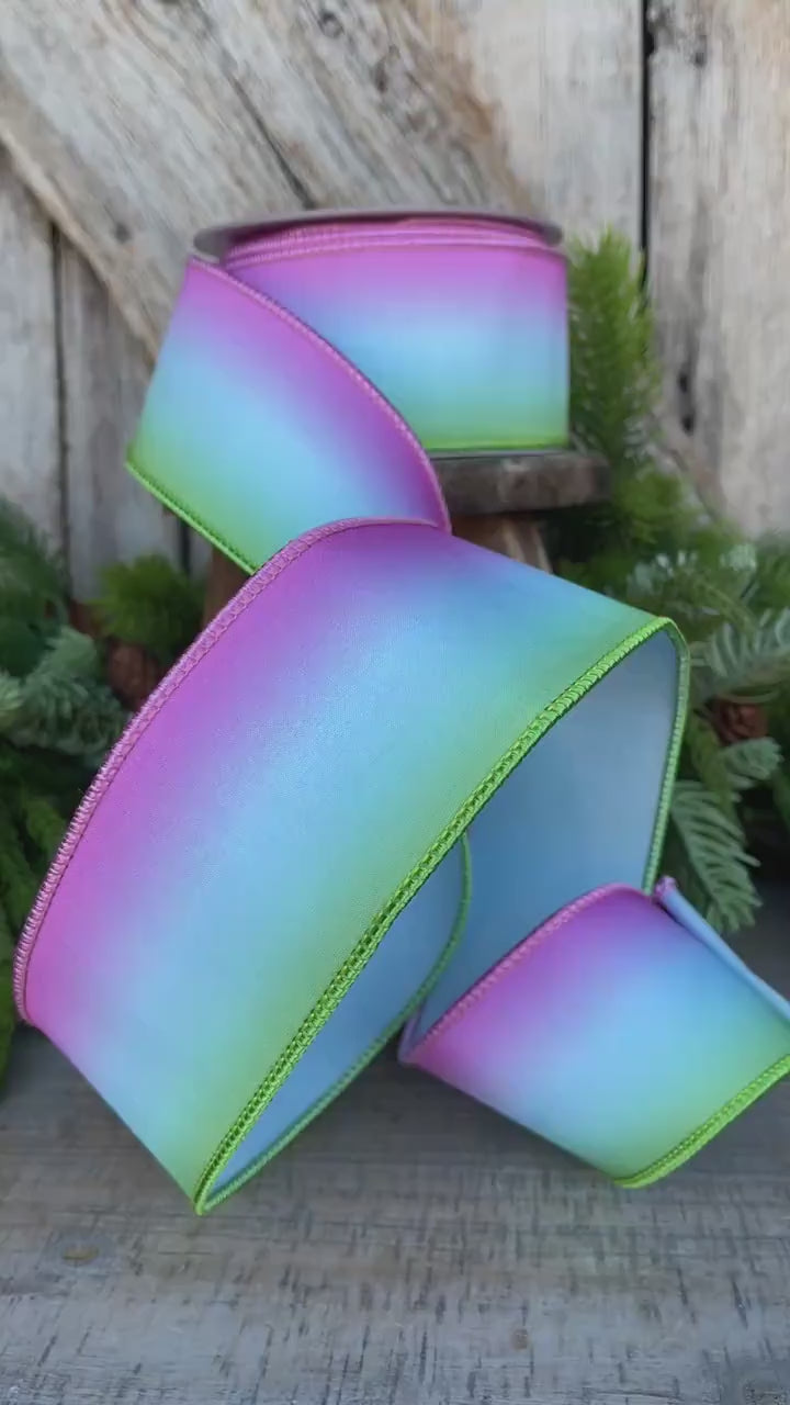 2.5" Pastel Horizon Ribbon, Farrisilk Ribbon, Wired Ribbon