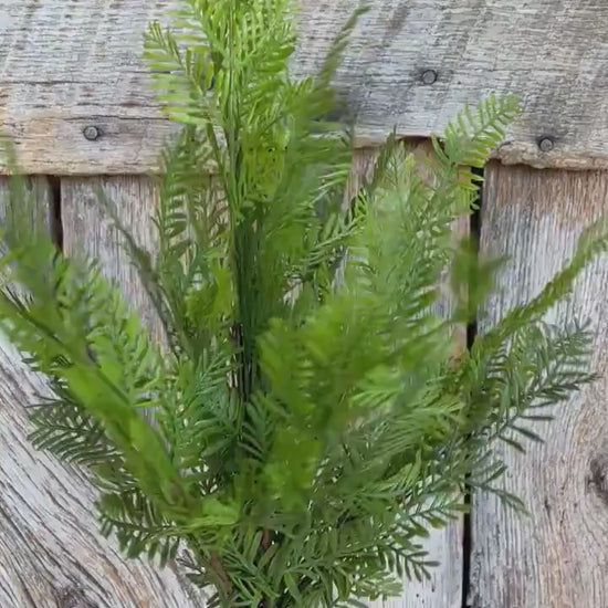 18" Real Touch Fern Bush Greenery, UV PRotected Fern Bush, Greenery Bush
