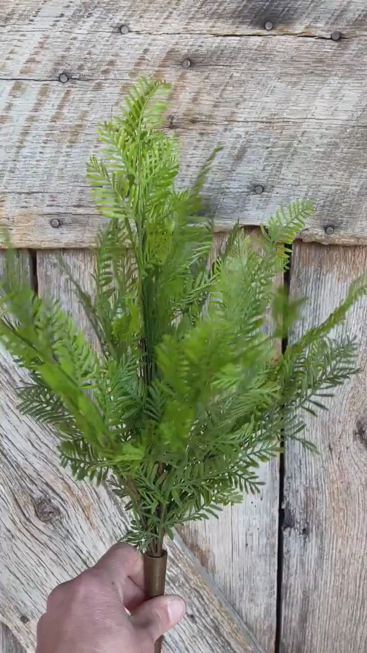 18" Real Touch Fern Bush Greenery, UV PRotected Fern Bush, Greenery Bush