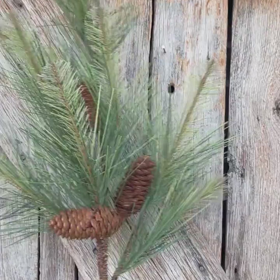 33" Long Needle Pine spray, pine cone spray, Christmas greenery