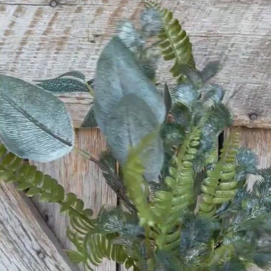 20" Fern Greenery Bush, Eucalyptus Fern Bush, Artificial Greenery Bush